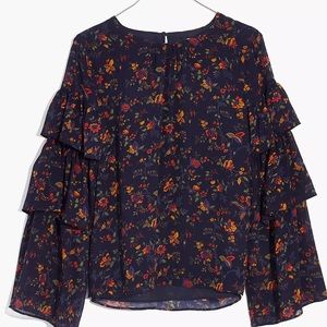 Madewell Floral Ruffle Blouse